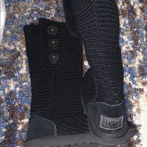 Like New UGG black crochet boots